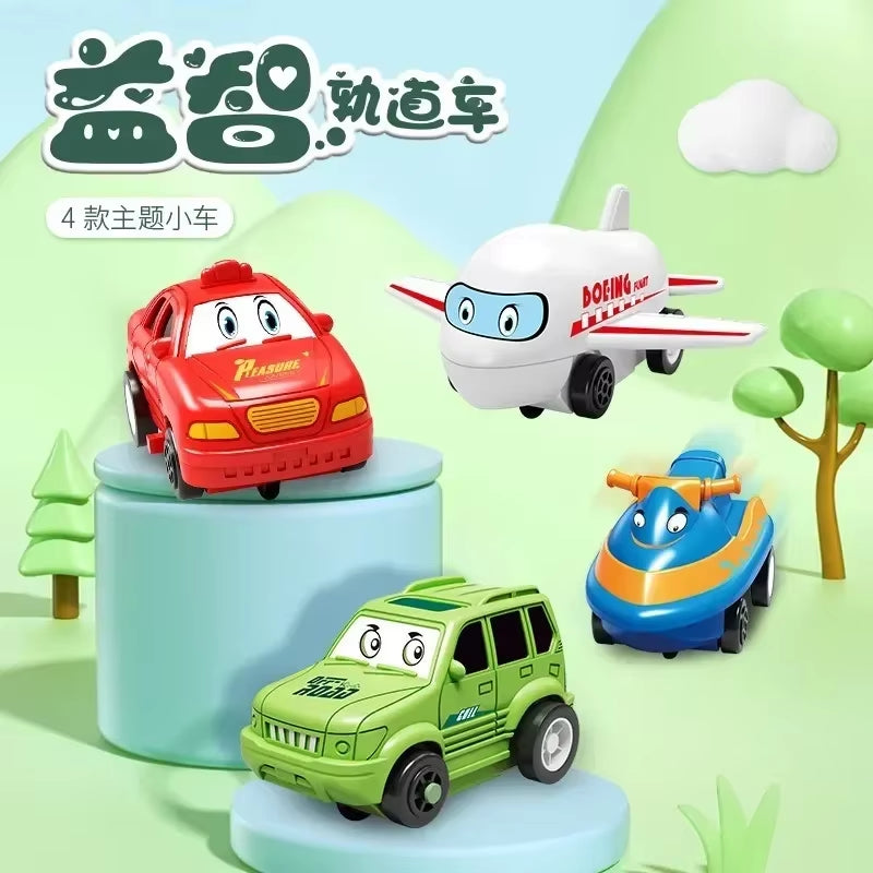 Kids Puzzle Rail Car DIY Assembly Electric Trolley Automatic Rail City Scene Building Puzzle Toys